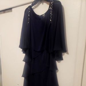 Navy blue SLNY dress, with sequins.